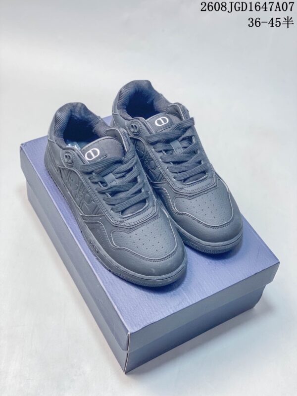 Dior All Black Embossed Leather Low Sneaker