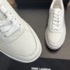 sy_no_454A949E210C73C71DA596BF69C5CD09_5 Saint Laurent White Leather Red Heel Low-Top Sneaker