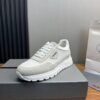 sy_no_457FF2E8CA4F234A8B06F0B6426FA825_0 Prada White Mesh Suede-Spliced Triangle Logo Low-Top Sneaker