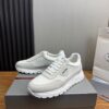 sy_no_457FF2E8CA4F234A8B06F0B6426FA825_2 Prada White Mesh Suede-Spliced Triangle Logo Low-Top Sneaker