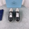 sy_no_45E3DCAE2167EC451841E6FA4E92B944_0 Prada Black Saffiano Leather Triangle Logo Low-Top Sneaker