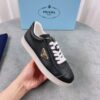 sy_no_45E3DCAE2167EC451841E6FA4E92B944_2 Prada Black Saffiano Leather Triangle Logo Low-Top Sneaker
