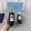 sy_no_45E3DCAE2167EC451841E6FA4E92B944_3 Prada Black Saffiano Leather Triangle Logo Low-Top Sneaker