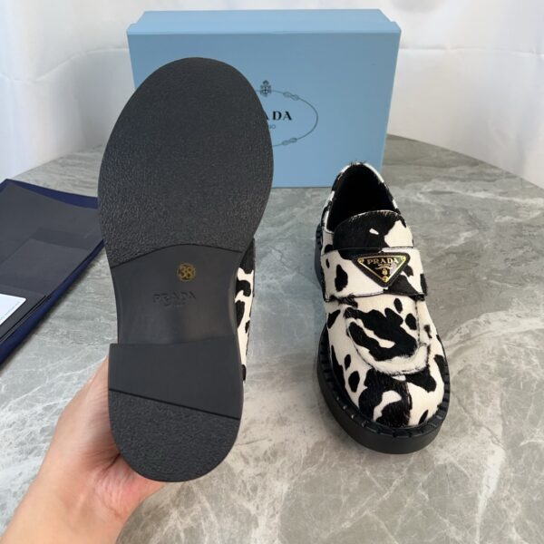 Prada Cow Print Pony Hair Platform Loafer