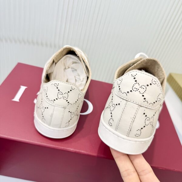 sy_no_468437157BA20687B86D2760B0D06FDF_7 Gucci Perforated GG Leather Sneaker with Web Stripe