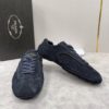 sy_no_46BA6ED7FEFA6AE4EA34F459B0EEEC3C_3 Prada Navy Suede Gold Logo Trainer