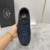 sy_no_46BA6ED7FEFA6AE4EA34F459B0EEEC3C_5 Prada Navy Suede Gold Logo Trainer