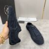 sy_no_46BA6ED7FEFA6AE4EA34F459B0EEEC3C_6 Prada Navy Suede Gold Logo Trainer