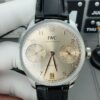 IWC Portugal series automatic mechanical movement beige dial stainless steel case crocodile leather strap