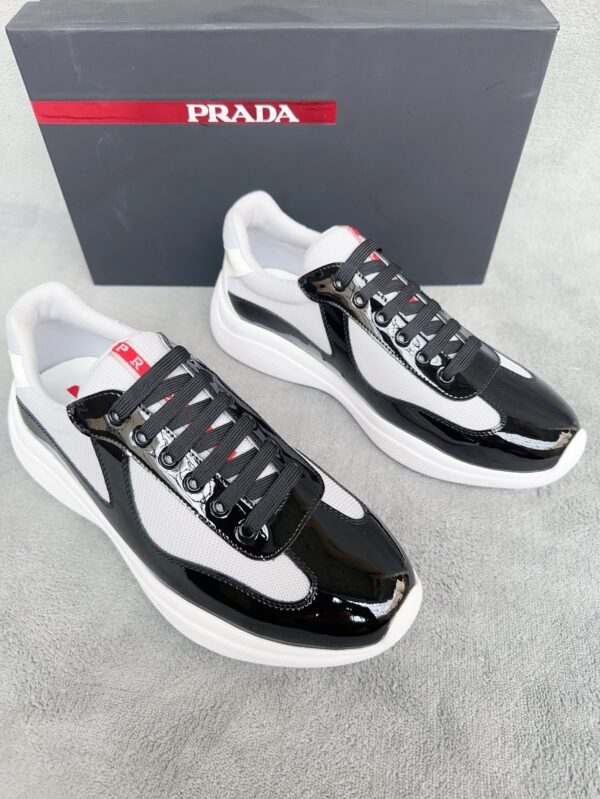 Prada America's Cup Black Patent Mesh Sneaker