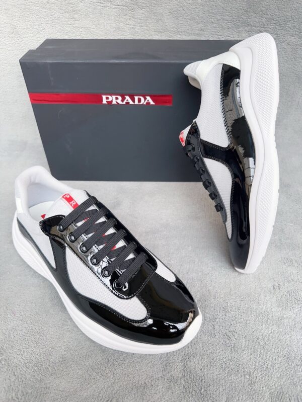 Prada America's Cup Black Patent Mesh Sneaker
