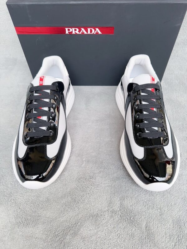 Prada America's Cup Black Patent Mesh Sneaker