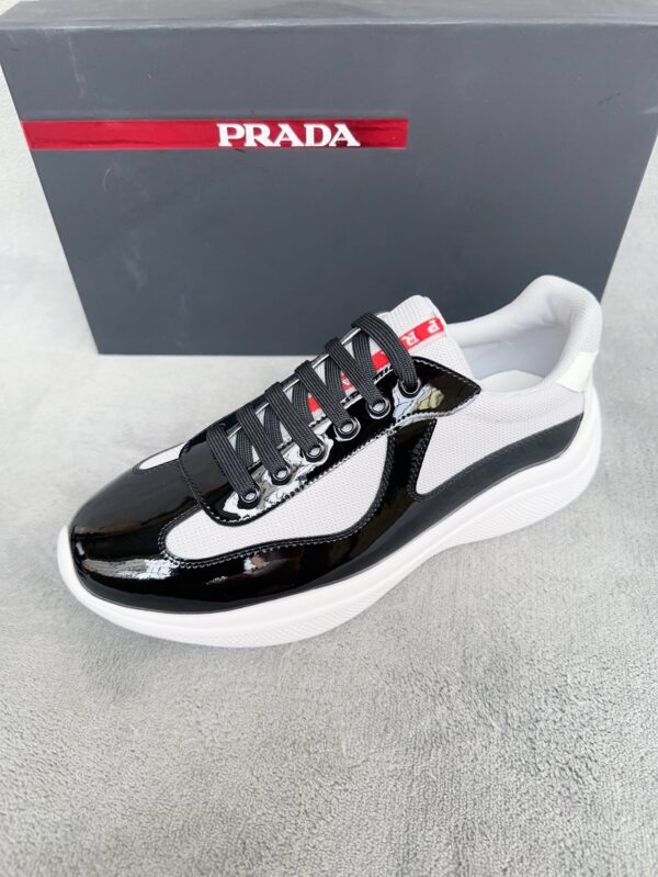 Prada America's Cup Black Patent Mesh Sneaker