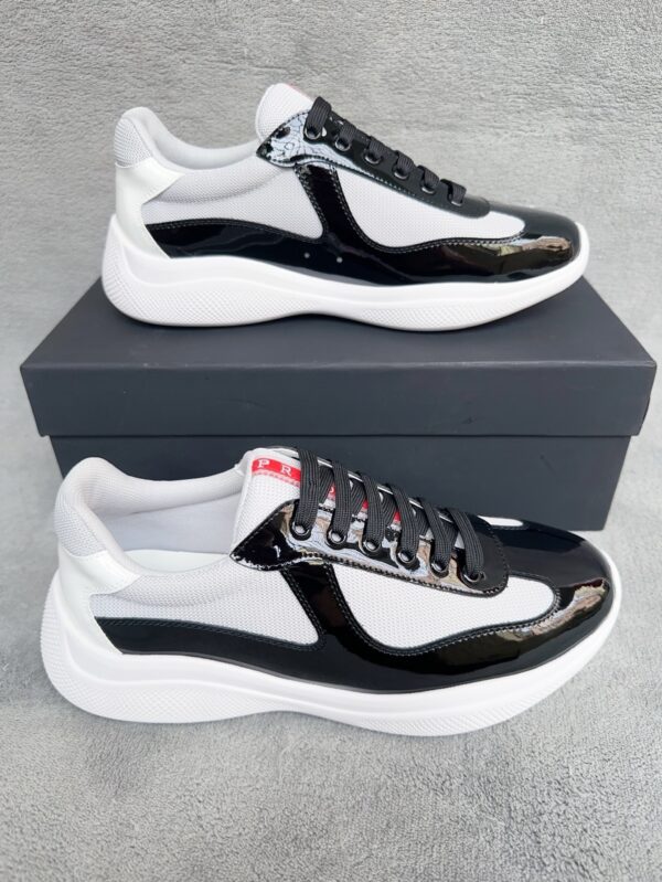 Prada America's Cup Black Patent Mesh Sneaker
