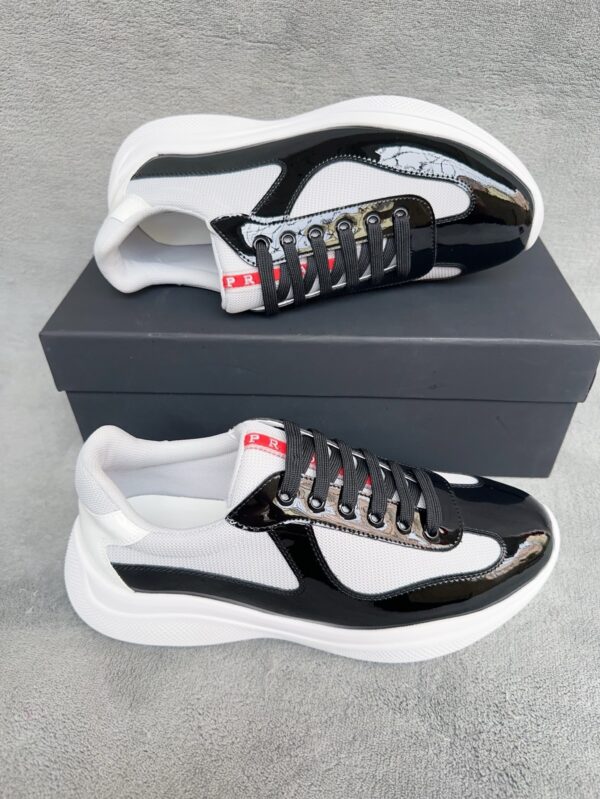 Prada America's Cup Black Patent Mesh Sneaker