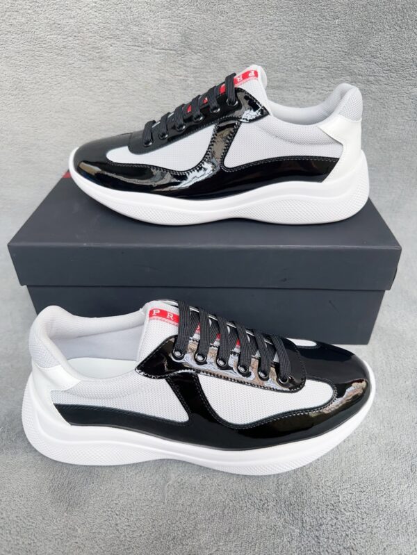 Prada America's Cup Black Patent Mesh Sneaker