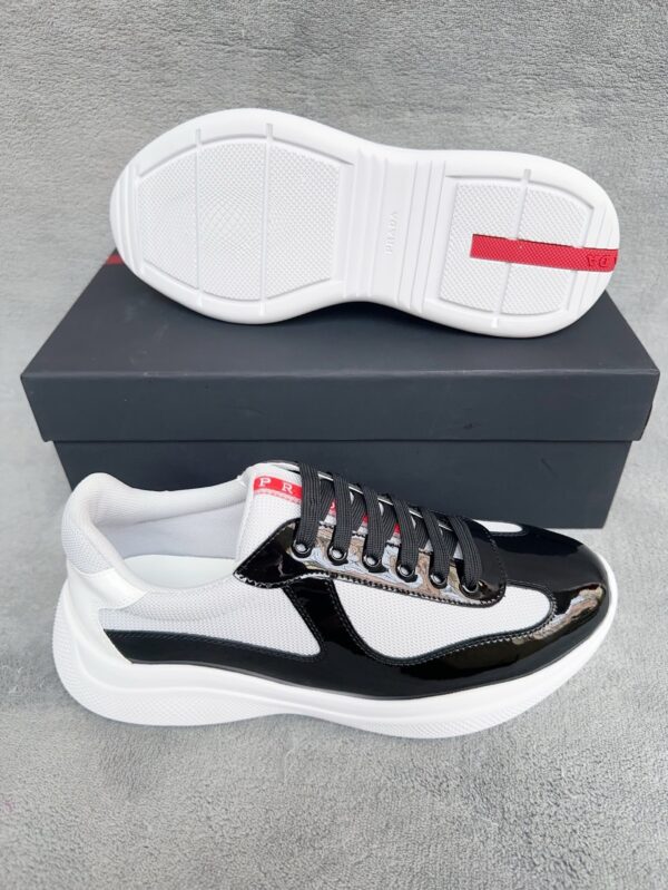 Prada America's Cup Black Patent Mesh Sneaker