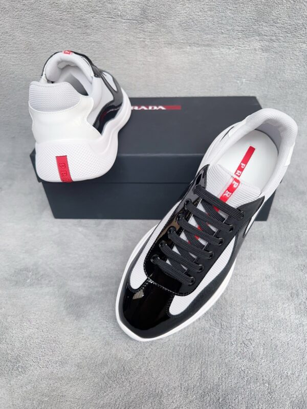 Prada America's Cup Black Patent Mesh Sneaker