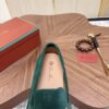 sy_no_484FEC3C0421492CA5520404AF98BF75_5 Loro Piana Dark Green Suede Metal-Buckle Loafers