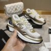 Chanel Gold and Silver Metallic Mesh Low-Top Chunky Sneaker with CC Logo