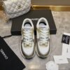 Chanel Gold and Silver Metallic Mesh Low-Top Chunky Sneaker with CC Logo