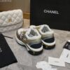 Chanel Gold and Silver Metallic Mesh Low-Top Chunky Sneaker with CC Logo