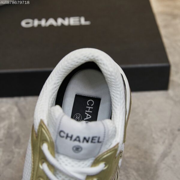 Chanel Gold and Silver Metallic Mesh Low-Top Chunky Sneaker with CC Logo