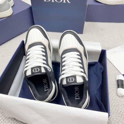 sy_no_48F3FB60A13BEC0A846D25A653DA4DA4_0 Dior White Black Leather Low Sneaker
