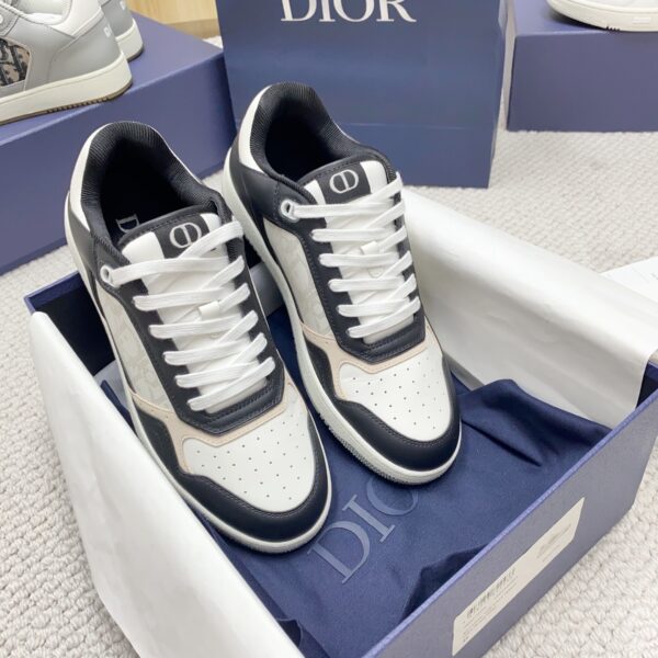sy_no_48F3FB60A13BEC0A846D25A653DA4DA4_1 Dior White Black Leather Low Sneaker