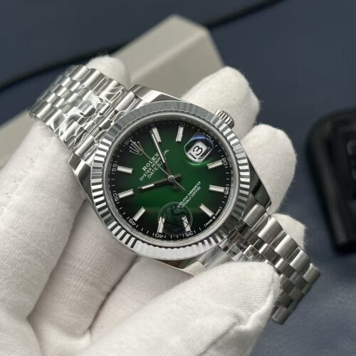 Rolex Dog Tooth Ring Gold Logbook Series Automatic Mechanical Movement 100 meter Waterproof Date Display Men's Watch Swiss Watch 41mm Green Dial