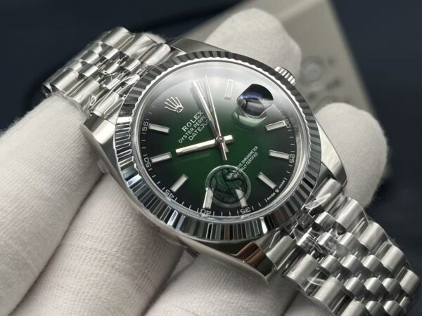Rolex Dog Tooth Ring Gold Logbook Series Automatic Mechanical Movement 100 meter Waterproof Date Display Men's Watch Swiss Watch 41mm Green Dial