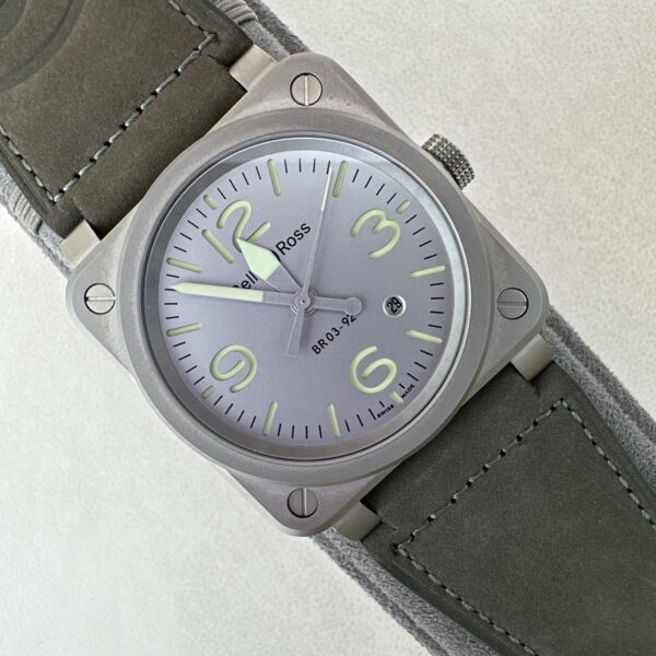 BELL&ROSS automatic mechanical movement 100 meter waterproof men's watch Swiss watch ceramic case rubber fabric strap