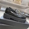 sy_no_4BCFEB4E3C031C369D9B33E00837FEA9_4 Chanel Black Platform Loafer with Gold-Tone Metal Lettering