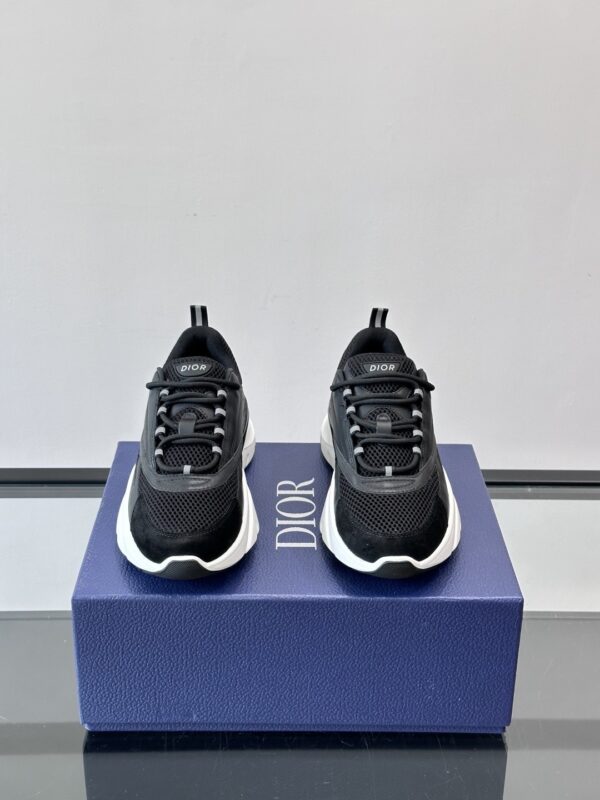 sy_no_4C8A7F91EED4726AE2703737F61DB1D2_1 Dior Black Mesh Leather White Chunky Sole Sneaker
