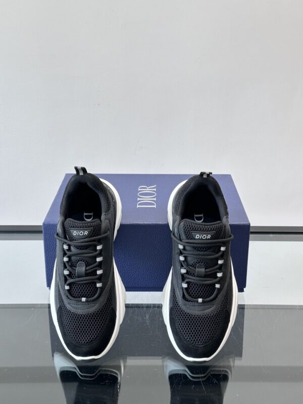 sy_no_4C8A7F91EED4726AE2703737F61DB1D2_5 Dior Black Mesh Leather White Chunky Sole Sneaker