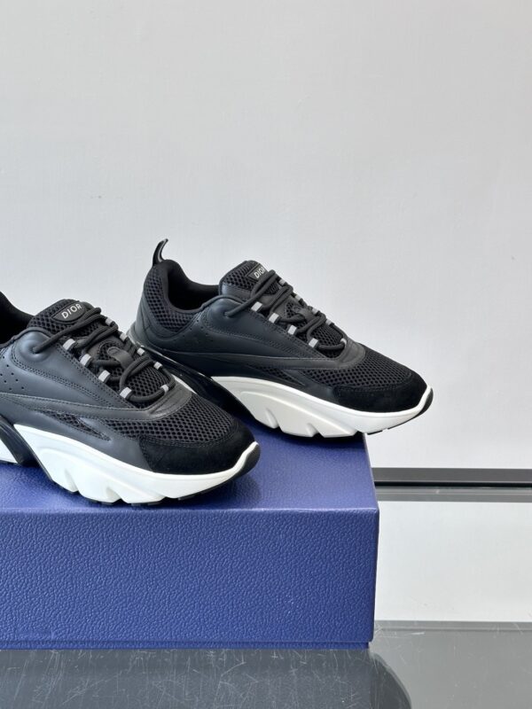 sy_no_4C8A7F91EED4726AE2703737F61DB1D2_6 Dior Black Mesh Leather White Chunky Sole Sneaker