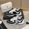 Chanel Black and White Monogram Jacquard Low-Top Sneaker with Suede and CC Logo