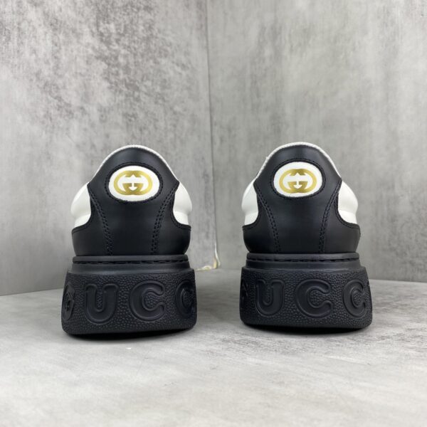 sy_no_4E4060BC495DA41C51BE14EAC1F2CE6B_4 Gucci Chunky Platform Retro Low-Top Sneaker in Black & White with Web Stripe