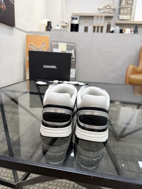 sy_no_4EC2EE923632FAB90C4C005F8F34B381_7 Chanel Black & White Chunky Sneaker with Silver Accents & Interlocking CC Logo