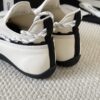 sy_no_4ECFFEC9493623F806A804E19FAFC83C_5 Chanel White Leather and Knit Slip-On Low-Top Sneaker with Speckled Laces and CC Logo