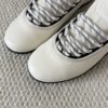 sy_no_4ECFFEC9493623F806A804E19FAFC83C_7 Chanel White Leather and Knit Slip-On Low-Top Sneaker with Speckled Laces and CC Logo