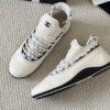sy_no_4ECFFEC9493623F806A804E19FAFC83C_8 Chanel White Leather and Knit Slip-On Low-Top Sneaker with Speckled Laces and CC Logo