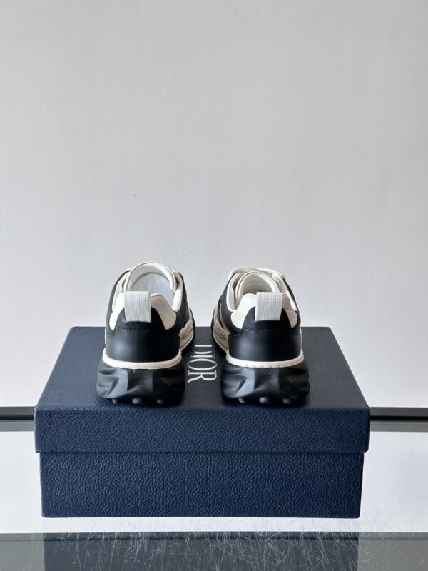 Dior Black and White Leather CD Logo Low-Top Sneaker