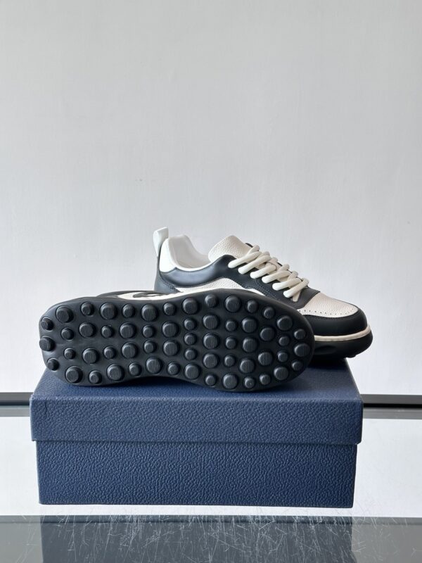 Dior Black and White Leather CD Logo Low-Top Sneaker