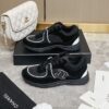 sy_no_51199DC8E183362F32B9BBE8E5F38207_2 Chanel Black and White Piping Low-Top Sneaker with Suede and CC Logo