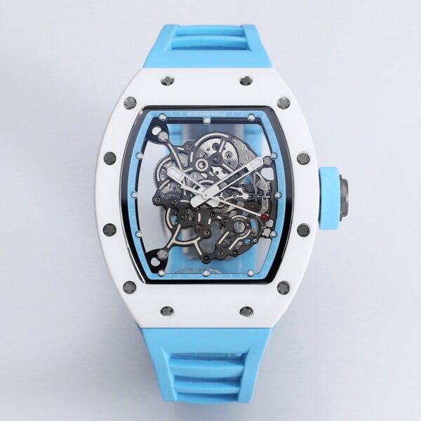 Ceramic 055 Richard Men's Automatic Mechanical Watch Hollow Men's Watch Ultra Thin Luminous Tape Waterproof