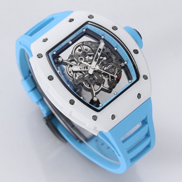 Ceramic 055 Richard Men's Automatic Mechanical Watch Hollow Men's Watch Ultra Thin Luminous Tape Waterproof