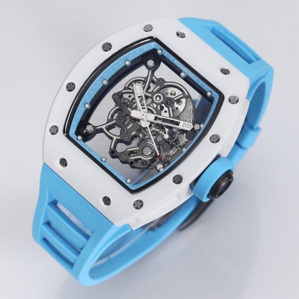 Ceramic 055 Richard Men's Automatic Mechanical Watch Hollow Men's Watch Ultra Thin Luminous Tape Waterproof