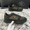 sy_no_52F499B43BAF2B6059C6FC5F70B4CF6D_3 Prada Olive Suede Mesh-Spliced Triangle Logo Low-Top Sneaker