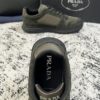 sy_no_52F499B43BAF2B6059C6FC5F70B4CF6D_6 Prada Olive Suede Mesh-Spliced Triangle Logo Low-Top Sneaker